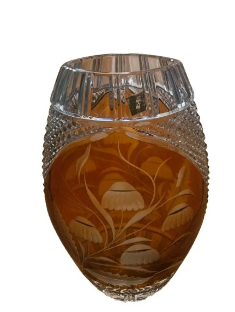 *NWT Julia Glassworks 1960s 24% Lead Crystal Vase